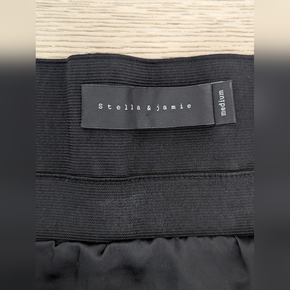 STELLA & JAMIE Color-Block Silk Strapless Mini Dress, Metallic Beading; Size M - Picture 14 of 15